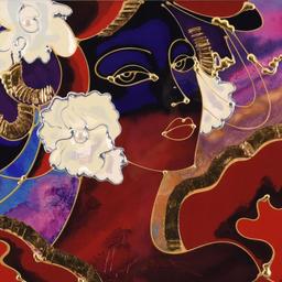Martiros Manoukian, "Golden Shimmer" Framed Limited Edition Mixed Media Silkscreen, PP Numbered and