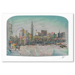 Rolf Rafflewski, "New York City" Limited Edition Lithograph, Numbered and Hand Signed with Letter...