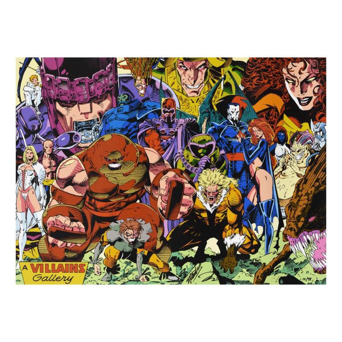 Marvel Comics, "X-Men Villains" Limited Edition on Canvas by Jim Lee, Numbered and Hand Signed by...