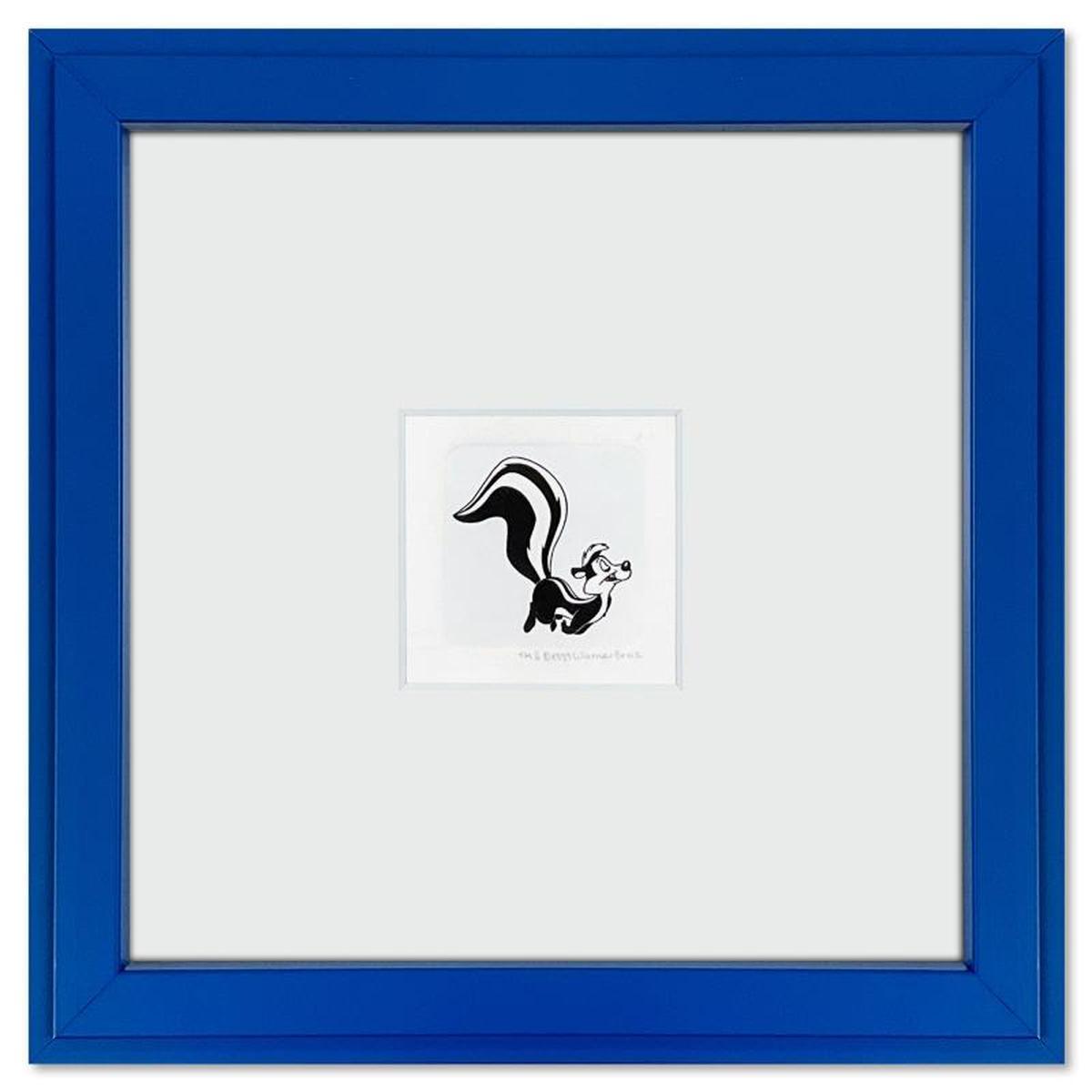 Pepe le Pew Framed Limited Edition Etching with Hand Tinted Color from Warner Bros., Numbered wit...