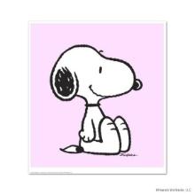 Peanuts, "Snoopy: Pink" Hand Numbered Limited Edition Fine Art Print with Certificate of Authenti...