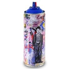 Mr. Brainwash, "Gold Rush (Blue)" Limited Edition Hand Painted Can with Plate Signature.