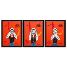 Nastya Rovenskaya- Original Mixed Media on Canvas (Triptych) "Three Wise Sailors"