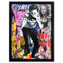 Mr. Brainwash, "Smile" Custom Framed Plate Signed Offset Lithograph.