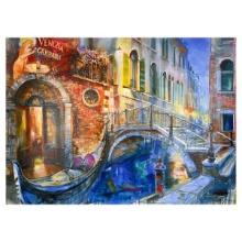 Vadik Suljakov, "Gondola at Twilight" Hand Embellished Limited Edition on Canvas, Numbered and Hand