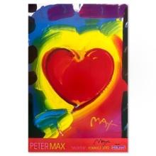 Peter Max, "Valentine" Hand Signed Poster with Letter of Authenticity.
