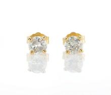 14kt Yellow Gold 0.99ctw Diamond Earrings