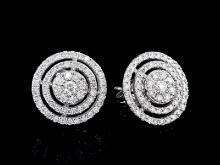 14kt White Gold 0.88ctw Diamond Earrings