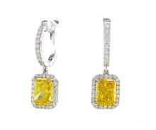 14kt White Gold 3.68ctw Diamond Earrings