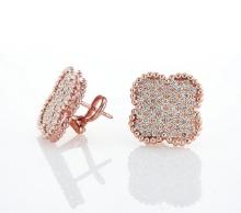 14kt Rose Gold Diamond Earrings