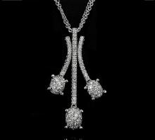 18kt White Gold 1.15ctw Diamond Pendant