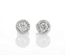 14kt White Gold 1.36ctw Diamond Earrings