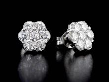 18kt White Gold 1.98ctw Diamond Earrings