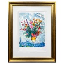 Marc Chagall (1887-1985), "Le Bouquet Et La Tour Eiffel" Framed Limited Edition Lithograph with L...