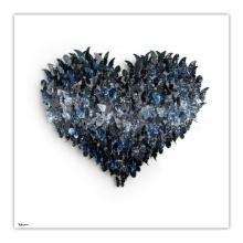 Patricia Govezensky- Original 3D Metal Art on Wood "Heart"
