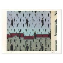Rene Magritte (1898-1967), "Golconda" Limited Edition Lithograph with Letter of Authenticity.