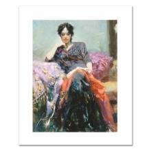 Pino (1939-2010), "Her Favorite Book" Limited Edition on Canvas, Numbered and Hand Signed with Ce...