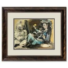 Pablo Picasso (1881-1973), "La Comedie Humaine 26.1.54" Framed Vintage Lithograph on Paper with L...