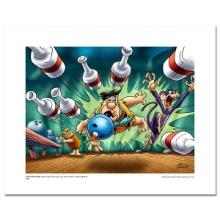 The Flintstones, "Fred Bowling" Numbered Limited Edition Giclee with Certificate of Authenticity.