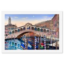 Liudmila Kondakova, "Rialto Bridge at Sunset" Limited Edition Serigraph, Numbered and Hand Signed...