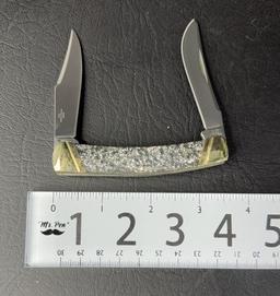 Silver Sparkle Small Moose RR2012 Pocket Knife
