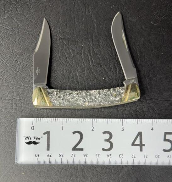 Silver Sparkle Small Moose RR2012 Pocket Knife