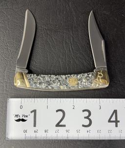 Silver Sparkle Small Moose RR2012 Pocket Knife