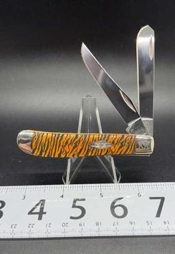 Case XX 6207 Tiger Print Smooth Orange Bone Mini
