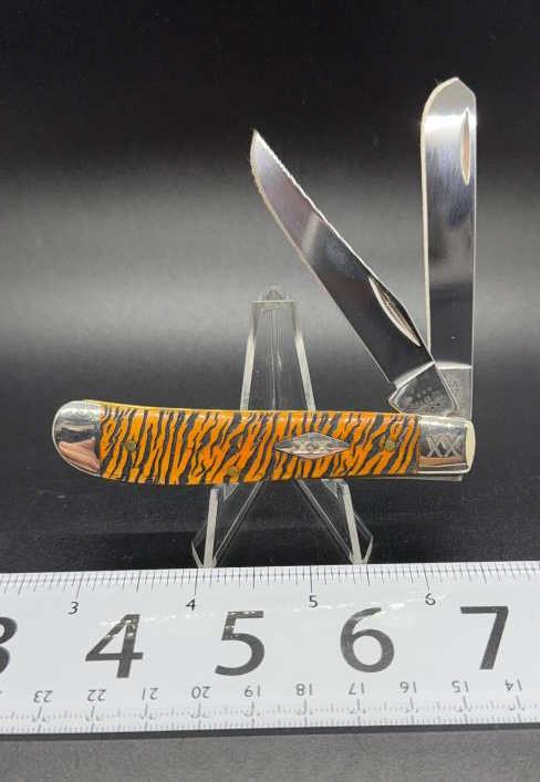 Case XX 6207 Tiger Print Smooth Orange Bone Mini
