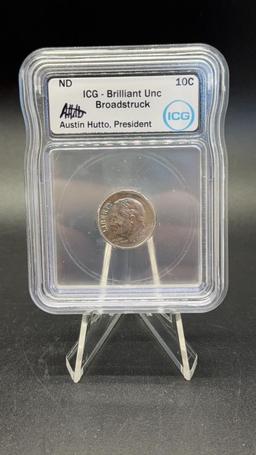 2011-P Slabbed Broadstruck Error Dime