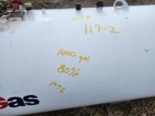 1000 gallon Propane tank