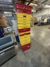 Red And Yellow Space Age Totes 21" X 19" X 14"