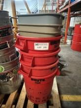 Mutiple Rubbermaid Commercial Brute 55gal Trash Cans