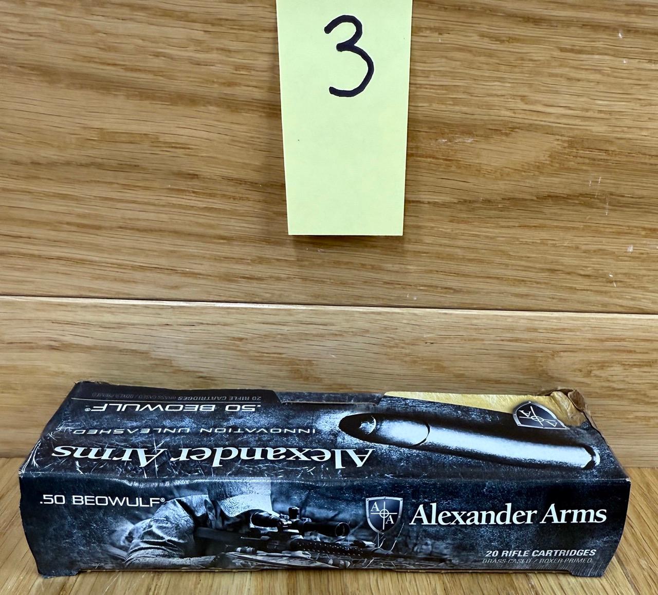 Alexander Arms Ammunition .50 Beowulf 300 Grain FTX #3