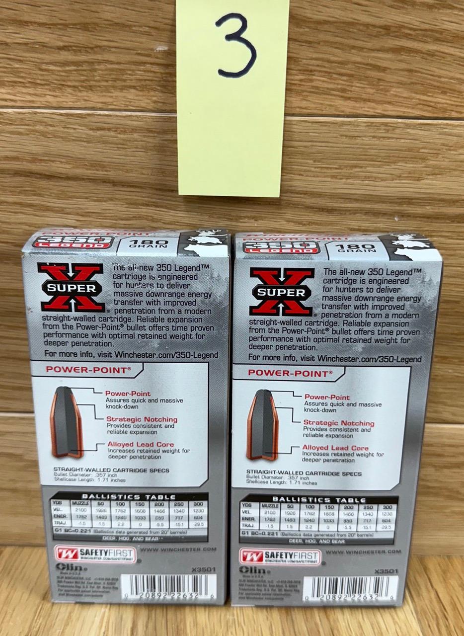 Lot of 2 Winchester 350 Legend 180 Grain  Power Point Ammunition #3