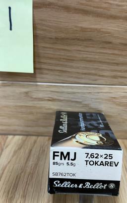 Sellier & Bellot 7,62x25 TOKAREV 85grs 5.5g 50 rds #1