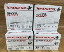 Lot of 4 Winchester Super-Target 20GA 2 3/4â€� 7/8oz 7 1/2 Shot
