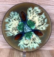 Bronze Copper Enameled Plate Signed Edwardo Star Original MCM Masterpiece!