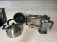 French Press Brewer, Toaster, Strainer, Stovetop Tea Kettle