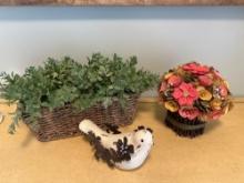 Home Decor Artificial Flowers, Bird, Greens