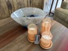 Glass Bowl & Candles