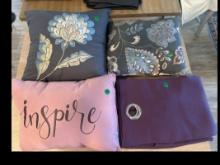 Decorative Throw Pillow & Purple Shower Curtain