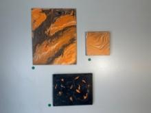 Grouping Of 3 Hand Painted Wallhangings