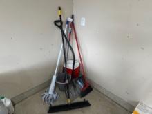 Miscellaneous Lot-mops, Brooms, Shovel