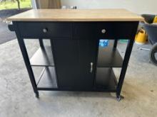 Portable Kitchen Island On Casters 39x19x35