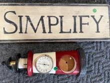 Wooden "simplify" Sign & Lighthouse Wall Thermometer