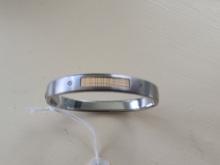 Stainless Steel Cuff Bracelet With 18k Gold Inlay & Diamond Accents