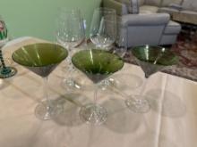 Set Of 7 Stemmed Glasses Wine & Martini Mix