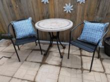 Outdoor Chairs, Pillows & Decorative Table