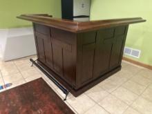 Home Bar - Corner Design, 2 Piece, L Shape Wood Bar